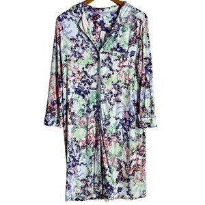 Soma Nightgown Floral Button Front Size Large